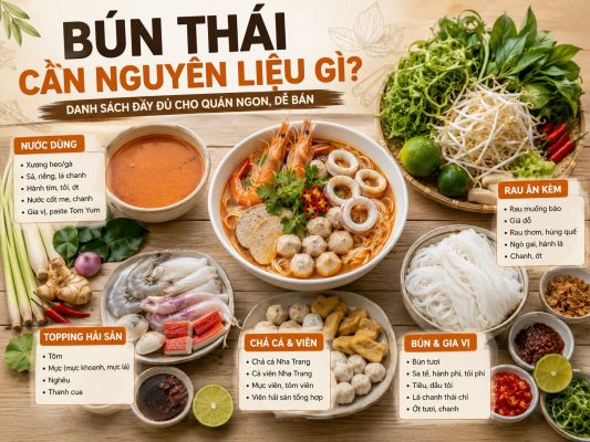 bun thai can nguyen lieu gi