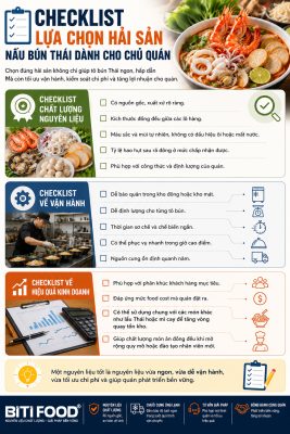 checklist hải sản nấu bún thái